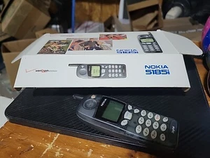 Vintage Nokia 5185i Black Cellular Phone with Box Untested - Afbeelding 1 van 6