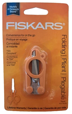 Fiskars Folding Travel Pocket Scissors, For small sewing projects. Orange - Image 1 of 4