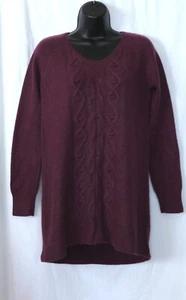 GARNET HILL Purple Cashmere Scp Nck Tunic Swtr 34 In Chst 29 In Lng Sz S EXC - Picture 1 of 4