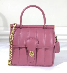 COACH Willis Top Handle 18 Sac avec Quilting, Rouge - Photo 1/8