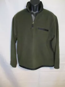 Old Navy Polyester Size L 1/4 Zip Long Sleeve Olive Green Fleece Pullover - Picture 1 of 3