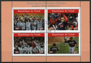 Chad Baseball Stamps 2019 CTO Washington Nationals Winners World Series 4v M/S - Picture 1 of 1