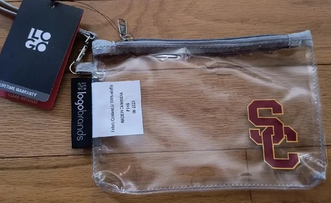 USC Trojans NCAA Clear Wristlet Bag, Univ southern California, Stadium Approved! Cover