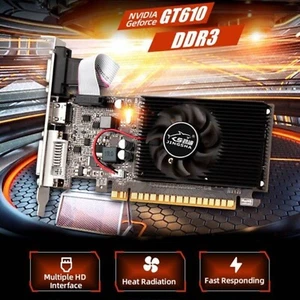 GT610 2GB AMD GRAPHICS CARD GDDR3 64BIT HDMI DESKTOP GAMING PC GPU USA SELLER - Picture 1 of 15