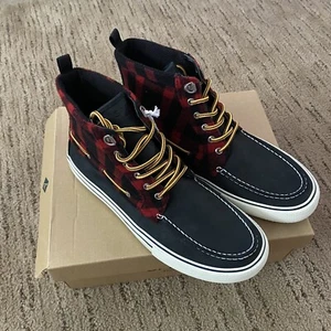 Sperry Mens Size 9.5 Bahama Waterproof Red Black Checkered Storm Boots STS23092 - Picture 1 of 7
