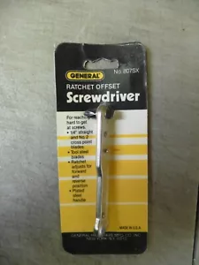 New Old Stock (1986) US Made General Tools 807SX REV Offset Screwdriver Ratchet - Picture 1 of 2