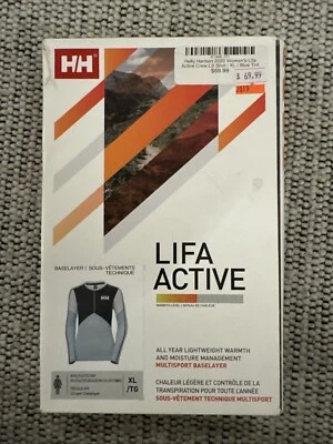 BN Helly Hansen Mujer Lifa Active Light Capa Base Crew Tinte Azul Talla XL Foto 1 de 4