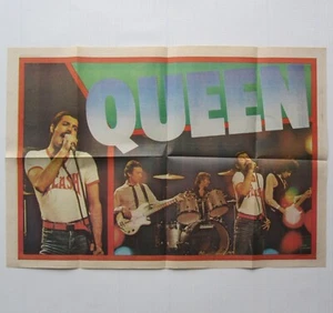 Queen 1980 Fold-Out 'Record Mirror' Music Magazine Poster (Freddie Mercury) - Picture 1 of 3