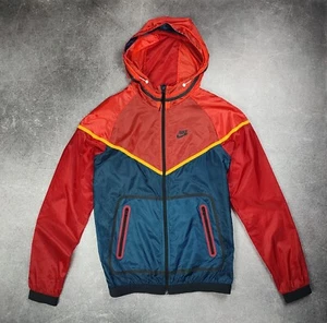 Nike Tech Hyperfuse Windrunner Jacket Nylon Glanz M Red Blue - Picture 1 of 11