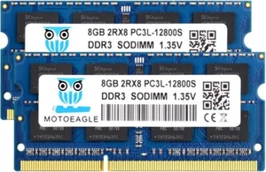 motoeagle DDR3 1600MHz SODIMM 8GB PC3L-12800S 16GB Kit (2x8GB) Unbuffered Non-EC - Foto 1 di 7