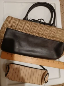 *NEW* Estee Lauder Brown/Beige Cosmetic Bag W/ Handles & Sm Zippered Makeup Bag - Picture 1 of 3