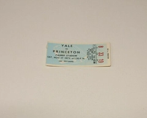 1973 PRINCETON TIGERS V YALE BULLDOGS NCAA FOOTBALL TICKET GOOD CONDITION RARE Cover