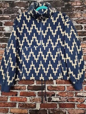 Chaqueta Top Billabong Mujer Polar XS Informal Recortada 1/2 Cremallera Azul Sherpa Azteca Foto 1 de 4