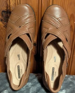 Clarks Größe 10 Cheyn Wale braune Damen-Lederhalbschuhe Ortholite-Innensohle - Bild 1 von 13