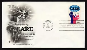 USA, SCOTT # 1439, ARTCRAFT FDC COVER 1971 CARE COOPERATIVE FOR AMERICAN RELIEF - Picture 1 of 1
