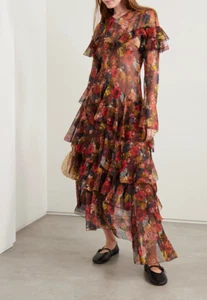 DOEN Alouette Seiden-Georgette Kleid in Moonlit Größe XXS Orig. 500€ NEU - Bild 1 von 6