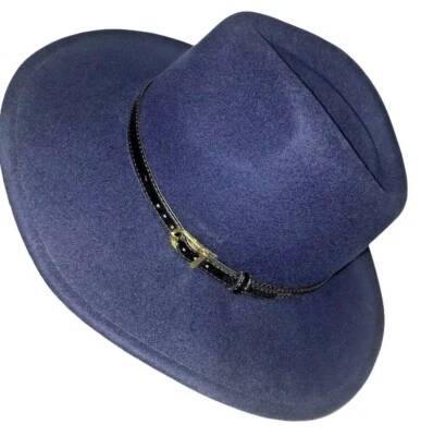 Olive & Pique Women's Felted Wool Front Pinch Rancher Hat Navy Adjustable - Image 1 of 4