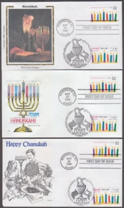 USA # 3118.3 FDC SET of 5 DIFF- JOINT ISSUE w/ISRAEL-HANUKKAH, JOINTLY CANCELLED - Picture 1 of 2