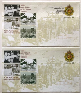 2003 100th Anniversary of the RAAMC 1903-2003 PSE - Australian FDC plus Blank - Picture 1 of 6
