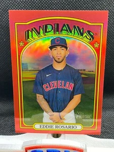 2021 Topps Heritage High Number EDDIE ROSARIO RED CHROME 44/372 INDIANS #562 - Picture 1 of 2