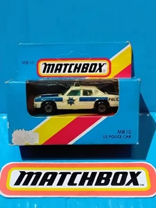 80s MATCHBOX Mb10 US POLICE PLYMOUTH GRAN FURY #10 WHITE MACAU NO DOOR CASTING - Picture 1 of 9