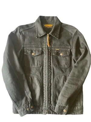 IRON HEART WORK JACKET 14OZ BROKEN TWILL INDIGO OVERDYED BLACK IHJ-123-OD — 第 1/4 张图片