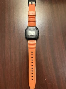 Casio Illuminator Men W-218H Orange Rubber Band Quartz Digital 43mm Watch 8 1/4" - Picture 1 of 4