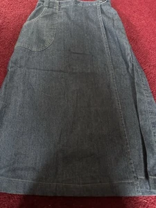 Petite Sophisticate Denim Wrap Around Maxi Skirt - Picture 1 of 2