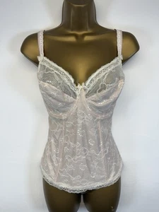 Fantasie Susanna Basque Full Cup Petal Pink Ivory Lace Bra Underwired UK 38DD - Picture 1 of 13