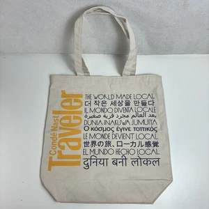 CONDE NAST Traveler Canvas Tote Bag Beige "The World Made Local" - Bild 1 von 5