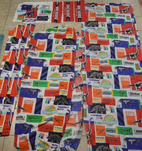 Vintage Jurassic Park Twin Sheet Set & Curtain Panels Fitted & Flat & Pillowcase - Picture 1 of 21
