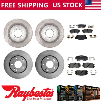 Rotores de freno delanteros traseros y pastillas de freno de cerámica para Kia Optima 2007-2010 - Raybestos Foto 1 de 4