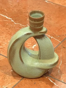 FRANKOMA POTTERY 305 PRAIRIE GRÜN BRAUN 5,5" KERZENSTÄNDER KERZENHALTER MCM EUC - Bild 1 von 8