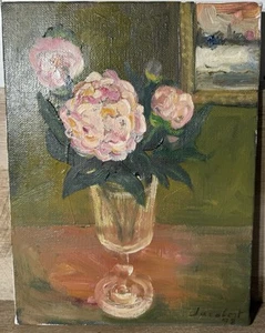 Vintage Jacobert Original Contemporary Floral Oil On Canvas Belgian 1998 Signed - Picture 1 of 13