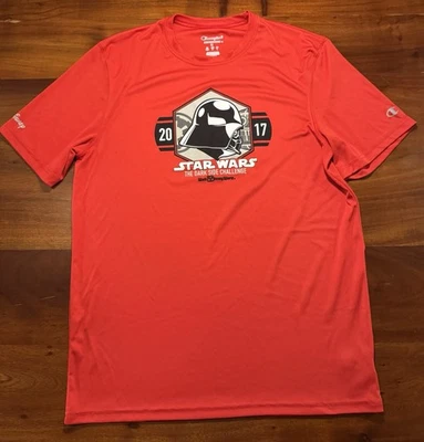 Run Disney Mens Red Performance 2017 Star Wars Darkside Marathon Shirt Sz M - Image 1 of 4