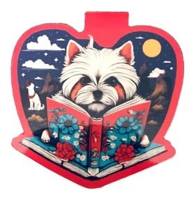 Magnetic Bookmark With Dog Reading A Book Design For Book Lovers - Picture 1 of 4