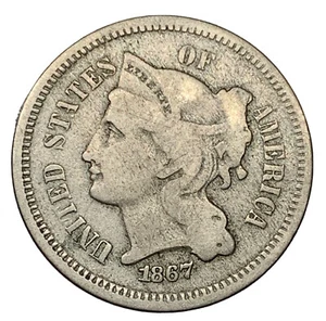 1867 Three Cent Nickel - VF - Picture 1 of 2