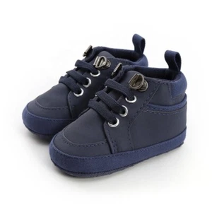 Shoes Baby Cotton Sole Boy Girl Casual Black Brown Moccasins Size 0-18 Months - Picture 1 of 6