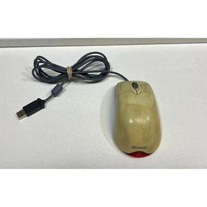 Vintage Microsoft Wheel Mouse Optical USB Wired Computer Mouse - Tested Works - Picture 1 of 3