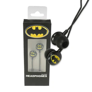 DC Comics BATMAN Earphone In-Ear Headphones- Logo Wired Earbuds - Picture 1 of 3