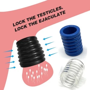 Ball Stretcher Enhancer Squeeze Scrotum Testicle Ring Delay Ejaculation Silicone - Picture 1 of 17