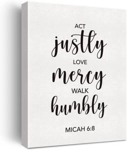 Act Justly Love Mercy 40x50cm Stretched Inspiration Canvas Wall Art Print - Bild 1 von 3