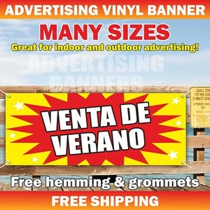VENTA DE VERANO Advertising Banner Vinyl Sign Summer Sale Clearance Discount - Picture 1 of 5