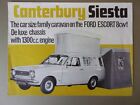 FORD ESCORT MK1 CANTERBURY SIESTA Motor Caravan orig 1969 UK Mkt Sales Brochure