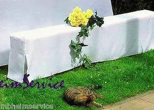 1x Bank-Husse für Bierbank, 30cm breite, exklusiv WEISS - Bild 1 von 1