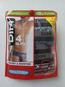 LOT DE 4 SLIPS DIM CONFORT ET MAINTIEN 100% COTON REF D6638 - Imagen 1 de 17