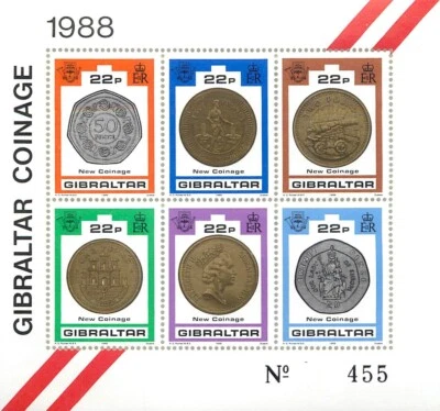 2. Gibraltar Coinage - 1988 Miniature Sheet - Image 1 of 2