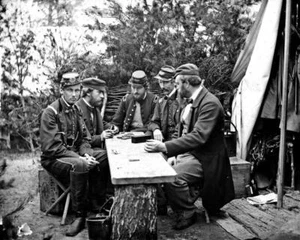 Civil War Photo: Officers Play Dominoes At Camp Winfield Scott - 3 Sizes! - Picture 1 of 7