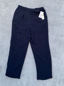 Evan Picone Dress Pants Womens 18 Navy Blue Ankle Casual Career Work NWT - Picture 1 of 18