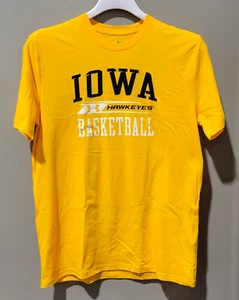 Under Armour Men's Medium Iowa Hawkeyes Basketball HeatGear Loose Fit Gold Tee - Picture 1 of 5